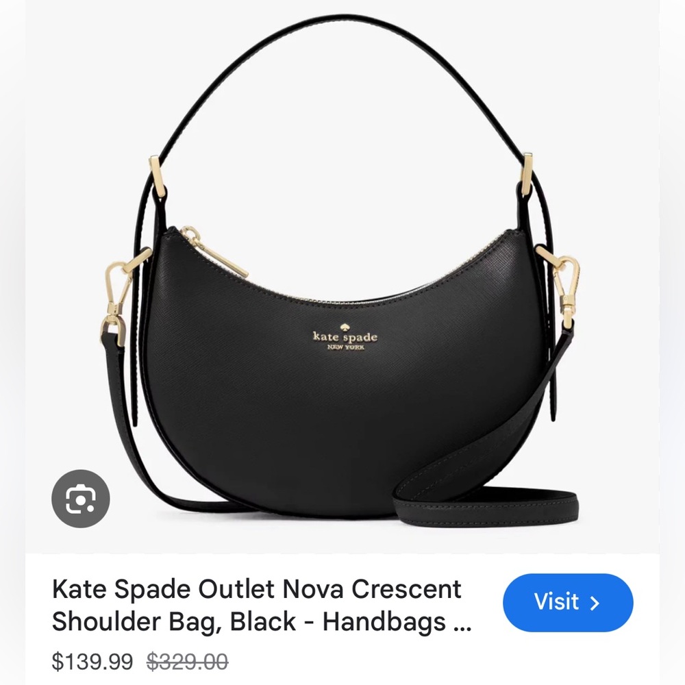 NEWKate Spade Black Shoulder Bag with Gold Accents
